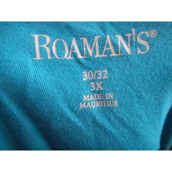 Roaman's Scoop Neck Swing tunic Tee Size 3x 30/32 Teal Blue - Picture 2 of 5